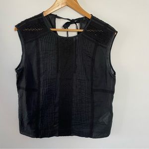 NWTO J Crew cropped pleated lace sleeveless top